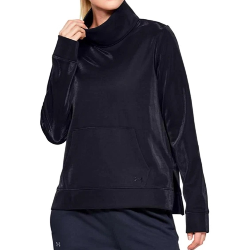 Under Armour Metallic Mirage‎ Black Mockneck Sweatshirt Size Women’s Large